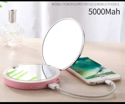 KandyLite - LED Makeup Mirror with Built-In Power Bank