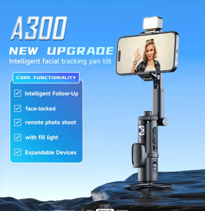 Smartphone mounted on Ai face tracking Gimbal for ontent creation