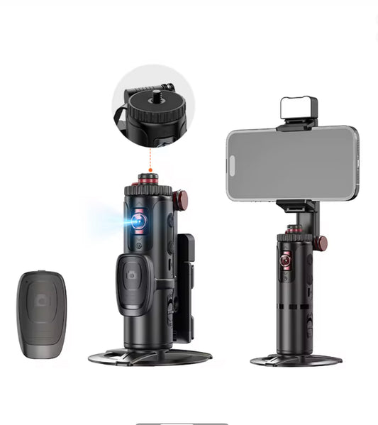 Smartphone mounted on Ai Fac Tracking Gimbal for content creation